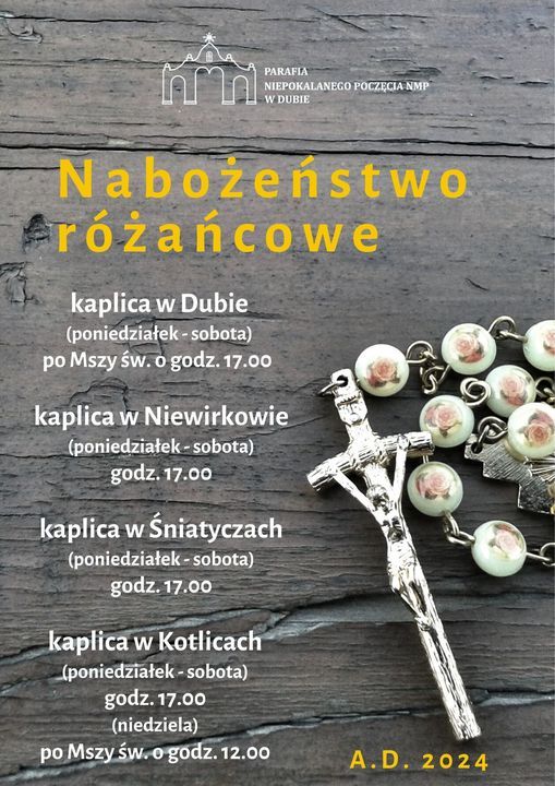ZAPROSZENIE NA NABOŻEŃSTWA RÓŻAŃCOWE