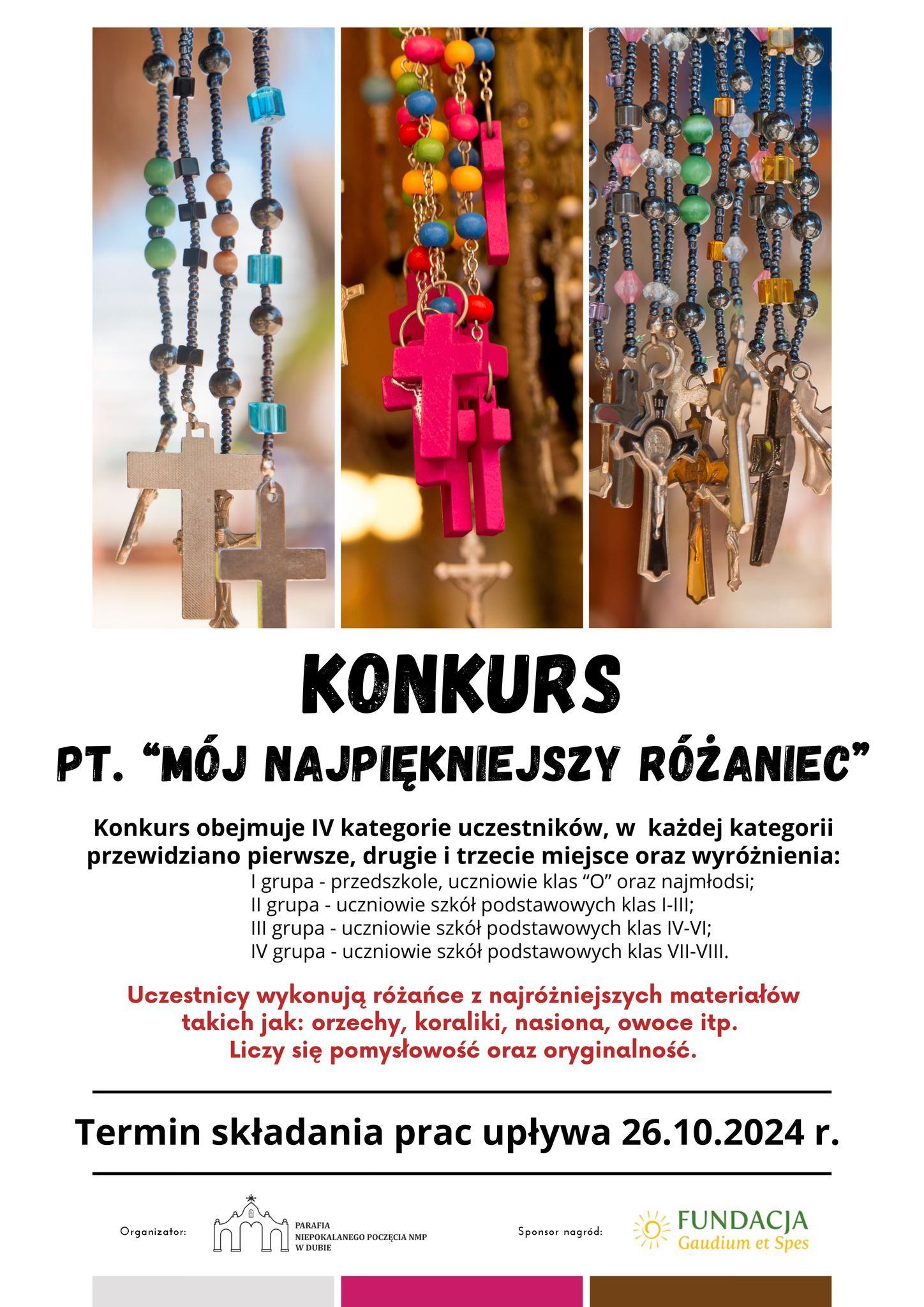 UWAGA KONKURS RÓŻAŃCOWY - NIE PRZEGAPCIE GO!!! SZCZEGÓŁY NA PLAKACIE